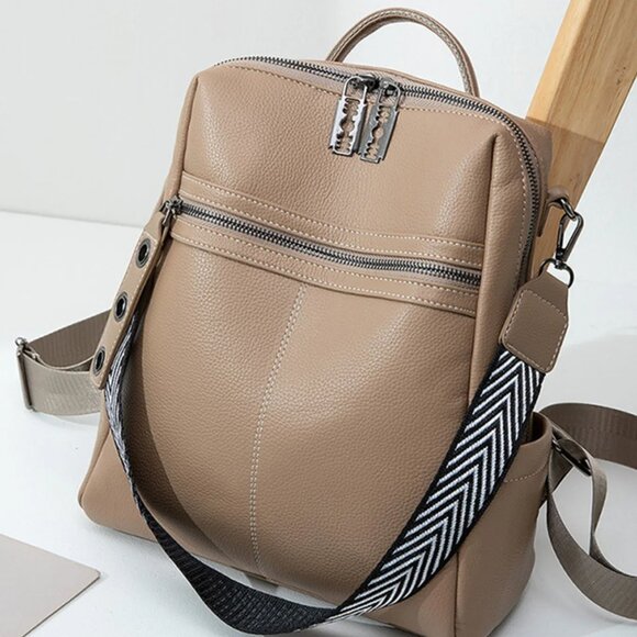 Leather Multi-Compartment Backpack Bag - Picture 2 of 4